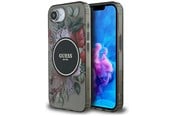 Mobiel - Covers & Cases - GUESS IML Flowers MagSafe iPhone 16e Case - Black - 3666339454814