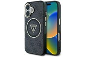 Mobiel - Covers & Cases - GUESS IML Metal Glitter 4G Circle Triangle MagSafe Case for iPhone 16 - Black - 3666339430061