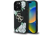 Mobiel - Covers & Cases - GUESS Grained Roses Big 4G logo iPhone 16 Pro case - black - 3666339426941