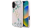 Mobiel - Covers & Cases - GUESS Grained Roses Big 4G logo iPhone 16 case - pink - 3666339427078