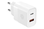 Mobiel - Adapters & Opladers - ESSENTIALS by UPSTRÖM 30W Dual Port USB Charger USB-C & USB-A | 2 Ports - White - UA300-E