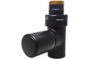 Handdoekradiatoren en accessoires - Kriss Cilinder ventielset, 1/2'', recht doorlopend, zwart - KV3006S