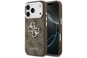 Mobiel - Covers & Cases - GUESS 4G Big 4G Classic Logo case for iPhone 17 Pro brown - silver - 3666339517939