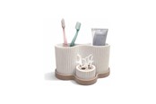 Decoratie - Simiu - SNOOVA - Tandenborstelhouder met opberging - Wit marmer/klei bruin - 5714255019285
