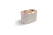 Decoratie - Simiu - MILIA - Houder voor wattenschijfjes en wattenstaafjes - 9cm - Wit marmer/klei bruin - 5714255019278