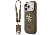 Mobiel - Covers & Cases - GUESS 4G Big 4G Classic Logo Big Strap Metal Buttons Case for iPhone 17 Pro - Brown - 3666339488734