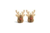Decoratie - Mumi3D Mini kersthanger - rendier - beige - 6 cm - 2 st. - 5714255019209