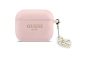 Mobiel - Overige accessoires - GUESS Silicone 4G Charm Case for AirPods Pro 3 Pink - 3666339574871