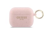 Mobiel - Overige accessoires - GUESS Silicone Glitter Ring Case for AirPods Pro 3 - Pink - 3666339577469