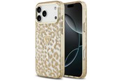 Mobiel - Covers & Cases - GUESS IML Leopard Glitter Triangle Logo MagSafe Case for iPhone 17 Pro / 18 Pro - Brown - 3666339655341