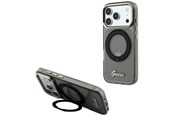 Mobiel - Covers & Cases - GUESS IML Ring Stand 360 Script Metal Logo MagSafe Case for iPhone 17 Pro / 18 Pro - Black - 3666339655464