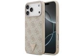 Mobiel - Covers & Cases - GUESS Leather 4G Triangle Strass MagSafe Case for iPhone 17 Pro Max / 18 Pro Max - Pink - 3666339652418