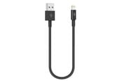 USB-kabel - SiGN USB cable with Lightning 2.4A - for iPhone & iPad - 25cm - Black - 13-1223