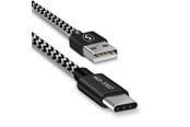 USB-kabel - SiGN Skin USB-A to USB-C cable 2.1A - 2m - Black/White - 80120590A