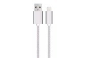 USB-kabel - SiGN USB cable with Lightning for iPhone & iPad Silver/nylon - 2.4A - 1m - Ligh-10S
