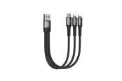 USB-kabel - SiGN 3-in-1 Cable Lightning - USB-C - 0.15m - 3.5A - 20W - Black - SN-01530G10