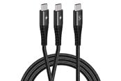 USB-kabel - SiGN 2-in-1 USB-C cable to 2x USB-C 60W - 1.2m - black - SN-CAB2i1