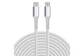 USB-kabel - SiGN USB-C to USB-C charging cable 60W/3A - 5m - White - SNCAB-CC5M