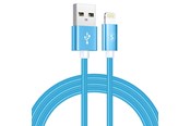 USB-kabel - SiGN USB to Lightning Cable - 2.1A - 2m - Nylon - Blue - SNCAB-LIGH2MBL