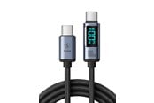 USB-kabel - SiGN USB-C to USB-C Cable 100W with Display - 1.2m - Black - SN-CC100-1m