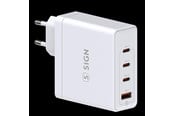 Mobiel - Adapters & Opladers - SiGN Fast Charger GaN 140W 3x USB-C / 1x USB-A - White - SN-140W
