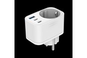 Mobiel - Adapters & Opladers - SiGN Wall adapter 30W with power outlet/USB-C/USB-A - white - SN-PLUG30W