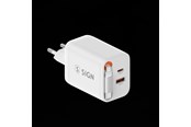 Mobiel - Adapters & Opladers - SiGN GaN Fast Charger USB-C/USB-A 40W with extendable USB-C cable - White - SN-TC-40W