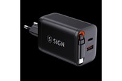 Mobiel - Adapters & Opladers - SiGN GaN Fast Charger USB-C/USB-A 65W with extendable USB-C cable - Black - SN-TC-67B