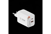 Mobiel - Adapters & Opladers - SiGN GaN Fast Charger USB-C/USB-A 65W with extendable USB-C cable - White - SN-TC-67W