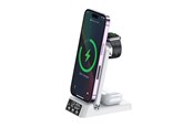 Mobiel - Adapters & Opladers - SiGN 3-in-1 Wireless Charging Stand with Alarm Clock - 15W - White - GBT-WD28