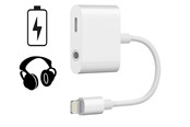 Audiokabel - SiGN Lightning to 3.5mm Adapter for Audio & Charging - 12W - 10cm - White - SN-IPHL35