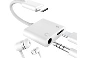 Audiokabel - SiGN USB-C to 3.5mm AUX Adapter - 3A - Charge & Listen - White - SN-PDC35