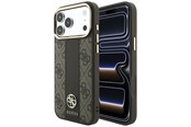 Mobiel - Covers & Cases - GUESS 4G with Stripe Round and Classic Logos MagSafe Case for iPhone 17 Pro / 18 Pro - Brown - 3666339652548