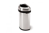 Afvalscheiding - Simplehuman open afvalbak – halfrond – 60 L – geborsteld roestvrij staal - CW1468