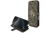 Mobiel - Covers & Cases - GUESS Book 4G Metal Logo Case for iPhone 18 Pro / 17 Pro - Brown - 3666339673635