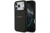 Mobiel - Covers & Cases - GUESS Grained Gold Ring MagSafe Case for iPhone 18 Pro / 17 Pro - Black - 3666339673536