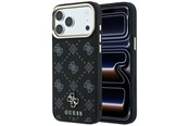 Mobiel - Covers & Cases - GUESS Peony 4G Small Logo MagSafe Case for iPhone 17 Pro / 18 Pro - Black - 3666339654108