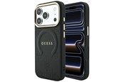 Mobiel - Covers & Cases - GUESS Saffiano Peony & Ring MagSafe Case for iPhone 17 Pro Max / 18 Pro Max - Black - 3666339654511
