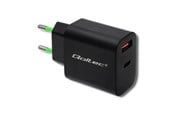 Mobiel - Adapters & Opladers - Qoltec 51713 USB-C netlader - 18 W - zwart - 51713