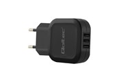 Mobiel - Adapters & Opladers - Qoltec Voedingsadapter 50191 - 3 x USB-A - 17 W - Zwart - 50191