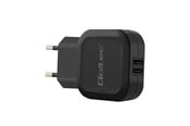 Mobiel - Adapters & Opladers - Qoltec 50186 Voedingsadapter - 17 W - 2 x USB - Zwart - 50186
