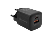 Mobiel - Adapters & Opladers - Qoltec GaN ULTRA 50764 - 35W USB-C/USB-A snellader - zwart - 50764