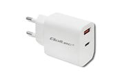 Mobiel - Adapters & Opladers - Qoltec Stroomadapter 51714 - 18 W USB-C PD & USB QC 3.0 - Wit - 51714