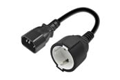 Voedingskabel (extern) - Qoltec 53906 Voedingsadapter - IEC 60320 C14 naar Schuko Type F - 15 cm - 53906