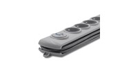 Voedingskabel (extern) - Qoltec Overspanningsbeveiliging 50270 - 5 AC-stopcontacten - 230 V - 10 A - 1.8 m kabel - Grijs - 50270