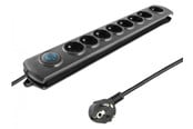 Voedingskabel (extern) - Qoltec 50113 overspanningsbeveiliging - 8 Type E stopcontacten - 230 V - 1.8 m - 50113