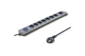 Voedingskabel (extern) - Qoltec Quick switch 50167 Overspanningsbeveiliging - 8x Type F - 230 V - 1.8 m - Grijs - 50167