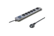 Voedingskabel (extern) - Qoltec Quick switch 50165 Overspanningsbeveiliging - 6 Type F stopcontacten - 1.8 m - 3680 W - Grijs - 50165