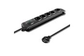 Voedingskabel (extern) - Qoltec Overspanningsbeveiliging 50271 - 5 AC-stopcontacten - 230 V - 3 m - Zwart - 50271