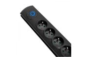 Voedingskabel (extern) - Qoltec 50112 Overspanningsbeveiliging - 6 stopcontacten - 3680 W - 3 m - Zwart - 50112